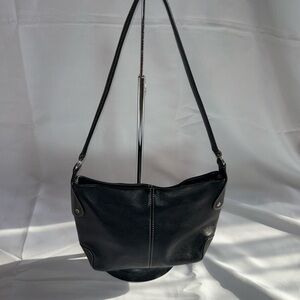 Vintage Fossil Black Smooth Leather Shoulder Bag